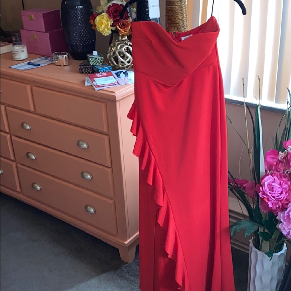 Sweet Storm Strapless  Red Dress